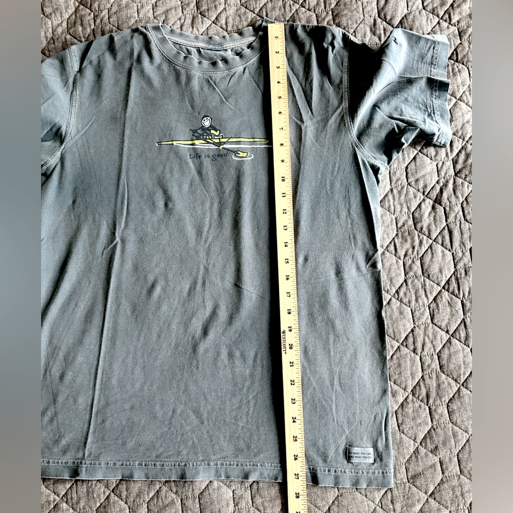 RARE Life Is Good rowing-themed classic t-shirt slate blue men’s size M - Picture 7 of 8